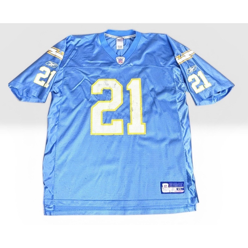 LaDainian Tomlinson 21 Chargers Jersey Reebok XL Blue NFL Worn Distressed‎
